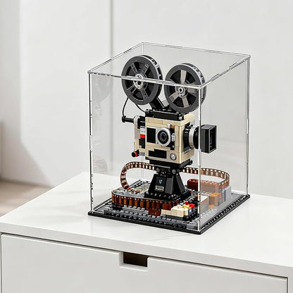 Large Acrylic Display Case for Figures, Clear Acrylic Box with Black Base for showcaseing Miniature, Toys, Collectables and Dolls 13 (L) × 13 (W) × 16 (H) inch