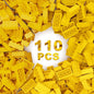Classic Building Bricks 2x4, Compatible with Lego Parts and Pieces 3001, 110 Piece Bulk Building Block, Creative Building Block for Age 6+ Boys Girls and Bulk Enthusiast (Yellow)