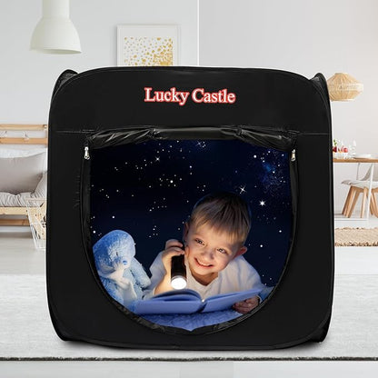 Sensory Tent for Kids, Lucky Castle Pop Up Tent for Children with Autism, ADHD, SPD- Calm Down Corner Helps Kids Relax, Reduce Anxiety & Improve Focus- PlayTent with Door & Window
