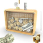 Piggy Bank for Adults Kids, Wooden Coin Bank for Boys and Girls, Cash Vault Money Saving Box with Counter $10000 Savings Challenge Money Box with Money Target and Numbers (Acrylic $10000)