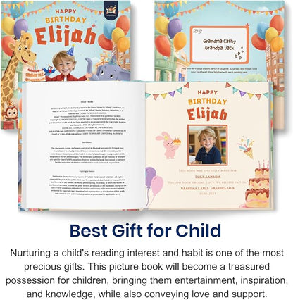 ELFINK Personalized Children Story Books - Birthday Adventure - Customized Name & Photo - Baby Gifts - Children Bedtime Story (Soft Cover)