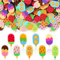 JUNEBRUSHS 150Pcs Ice Cream Mini Erasers for Bulk, Cute Fruit Shaped Pencil Erasers for School Classroom Prizes Homework Rewards Gifts Party Favors