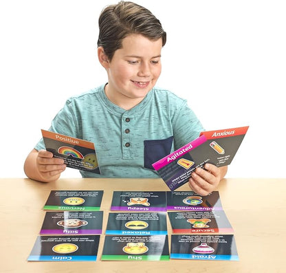 Really Good Stuff Emoji Feelings Cards for The Classroom or Home Activity for Kids - 12 Pk - Builds Social Emotional, Critical Thinking, Self-Awareness & Vocabulary Skills
