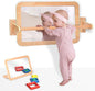 Montessori Baby 2-in-1 Shatterproof Safety Mirror with Pull-Up Bar - Infant Wall Mount & Floor Play for Tummy Time (6-18 Months)
