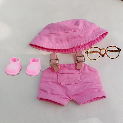 Clothes Set for Labubu 17cm Doll(NO Doll) , Handcrafted Crochet Set Hat & Jumpsuit, Stylish Premium for Labubu Outfit with Accessories, Cute for Dress up Unique Style