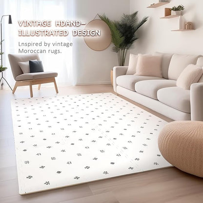 Extra Large Baby Play Mat - 4FT x 6FT Non-Toxic Foam Puzzle Floor Mat for Kids & Toddlers (Bohemia Handmade Pattern)