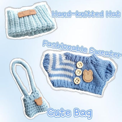 15cm & 17cm Doll Clothes Outfits Set - Premium Dress Up Bundle with Exquisite Accessories | Soft Fabric Fashion Doll Costume for 15-17cm Dolls (Blue)