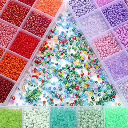15 Color 4mm Small Assorted Glass Seed Beads,3mm Bugle Beads Friendship Bracelet Kit,2mm Tiny Tube Bead for Jewelry Making(Purple)