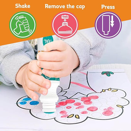 Ultimate Stationery Dot Markers for Toddlers and Kids,6 Color Bingo Daubers, Dot Art Washable Paint for Kids, Bingo Markers, Toddler Arts and Crafts, Kindergarten Classroom Must Haves