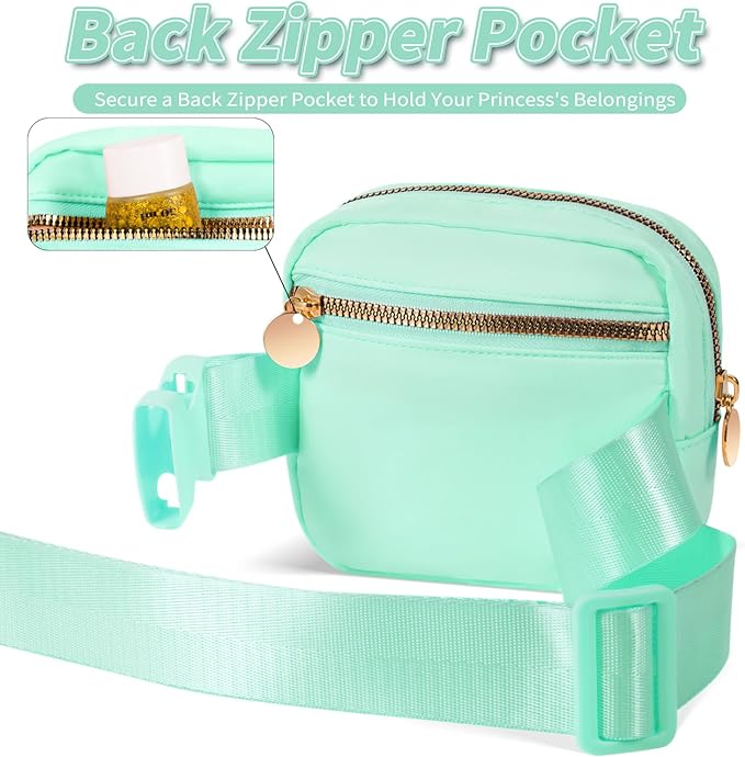 Mini Belt Bag Fanny Pack with Initials Letter Patch Small Crossbody Bags Cute Stuff Birthday Gifts for Teenager Girls Trendy Stuff for Teens - Light Green,A