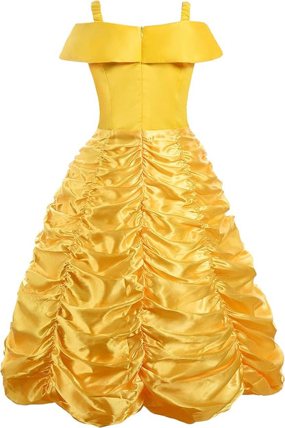 ReliBeauty Little Girls Princess Costume Dress up with Accessories, Yellow