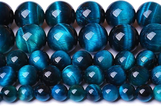 4MM 88PCS Blue Tiger Eye Beads Natural Stone Gemstone Spacer Loose Beads for Jewelry Making DIY Bracelet Semi Precious Beads Strand 15 inches