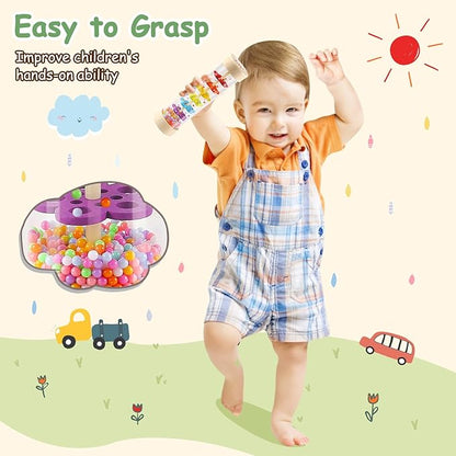LOOIKOOS Rainmaker - 7 inch Wooden Rain Stick Montessori Toys for Babies 6-12 Months,Baby Rattle Shaker Sensory Developmental Toy,Raindrops Musical Instrument Baby Musical Toys for Baby 6 7 8 9