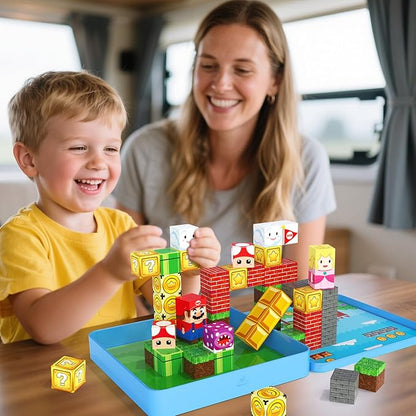 Mini Magnetic Blocks - 49 PCS Travel Magnet Building Blocks for Toddlers - STEM Educational Magnetic Building Toys with Portable Iron Box for Kids Ages 3-8 Boys & Girls
