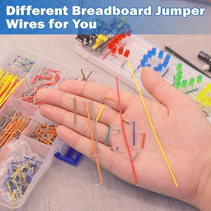 560pcs Breadboard Jumper Wires Kit - Preformed Wires (14 Lengths + 40 Each) with Precision Tweezer for Electrical DIY Experiments, Jumper Wires Male to Male 2 mm/0.08in-125 mm/4.9in