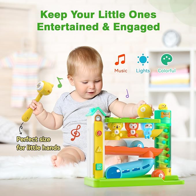 Pound A Ball Musical Toy for 1-2 Year Old Boy Girl Gifts, Interactive Learning Toy for Baby 6-12 Months, Early Development Toy for Toddlers 12-18 Months, 1st Birthday Present for One Year Old