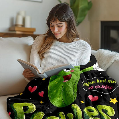 Pickle Gifts, Pickle Blanket, Pickle Gifts for Pickle Lovers, Funny Blanket Pickle Stuff, Pickle Decorations, Pickle Themed Gifts on Birthday 50x60 in