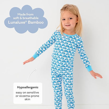 Little Sleepies Two-Piece Pajama Set for Boys & Girls, Soft Viscose from Bamboo Toddler Pajamas for Kids, Family Matching PJs