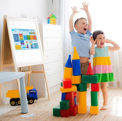Simply magic 58 PCS Kids Calendar - My First Daily Magnetic Calendar with Weather and Feelings, Days of The Week, All About Today Board – Preschool Learning Chart for Wall or Fridge, Circle Time