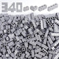 Classic Wall Bricks Bulk Accessories: 340 PCS Masonry Profile Building Block Parts and Pieces Sets(Light Gray)