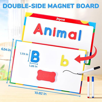 Gamenote Classroom Magnetic Letters Kit 178 Pcs with Double-Side Magnet Board - Foam Alphabet Letters for Kids Spelling and Learning