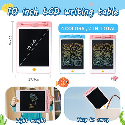 LCD Writing Tablet Doodle Board, 10 Inch Portable Drawing Board for Kids Reusable Writing Pad for Toddlers Educational Learning Toys Gifts for 3 4 5 6 7 8 Years Old Girls Boys (Blue, 10 inch)