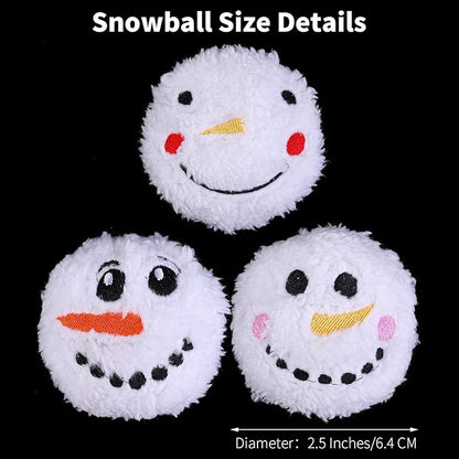 Aneco 12 Pack Snow Toy Ball Set Plush Snowmen Balls Snow Fight Ball with 1 Bag Realistic for Adult Kid Winter Game