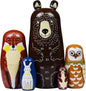 HYCLES Nesting Dolls Russian Matryoshka Wood Stacking Nested Set for Kids Handmade Toys for Children Kids Christmas Birthday Decoration Halloween Wishing Gift