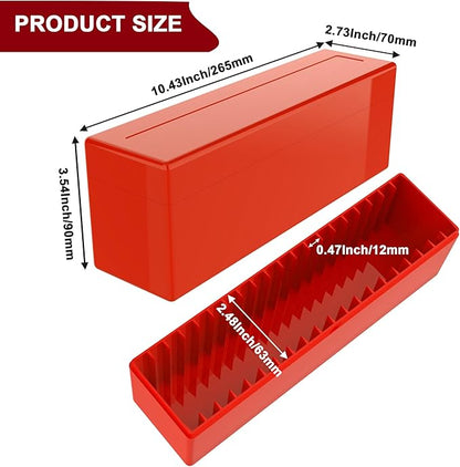 Plastic Coin Slab Storage Box – 20-Slot Coin Holder Organizer Case Fits for PCGS NGC PMG PCCB Slabs, Secure Coin Collection Box for Collectors, Home, Office, Bank Use (Box Only, Red)