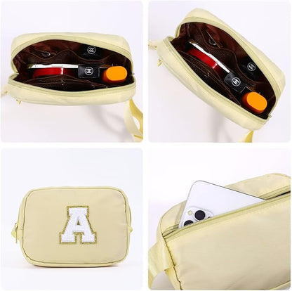 YOOLIFE Friendship Birthday Gift for Women - Khaki Initial Crossbody Belt Bag J
