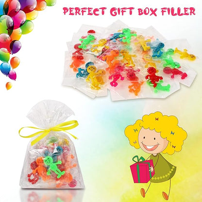 Libima 180 Pcs Stretchy Bendable Man Treasure Box Toys for Classroom Stretchable Smile Figures Assorted Color Bendable Carnival Prizes Party Gift Bag Filler Birthday Party Gifts Stress Relief Toys