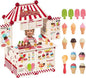 Icecream Cart for Kids,30 Pcs Pretend Play Food Truck, Fort Building STEM Toys Kit ,Ice Cream Shop,Grocery Store Pretend Play,Kids Toys for Girls & Boys(Ages 3+)