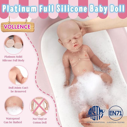 Vollence 14 inch Soft & Realistic Silicone Baby Dolls - Perfect Kids' & Birthday Gifts. Not Vinyl Dolls. Also Ideal for Children's Girl