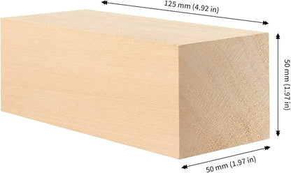 JAPCHET 12 Pieces 5 x 2 x 2 Inch Basswood Carving Blocks, Natural Carving Blocks, Unfinished Whittling Wood Blank Blocks for Crafting