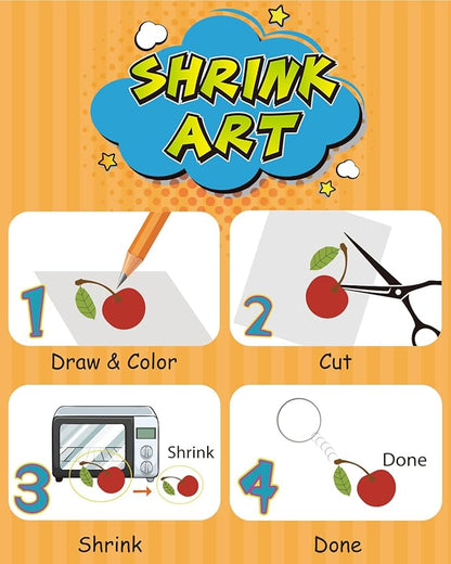 165 PCS Shrink Dink Keychain Kit Includes 20 PCS Shrink Paper Sheets and 145 PCS Metal Accessories, Shrink Papers for Kids Creative Craft School Projects and Christmas Ornaments