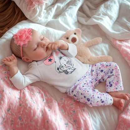 JIZHI Lifelike Reborn Baby Dolls Girl, 17 Inch Real Baby Doll Soft Body Realistic Newborn Vinyl Silicone Baby Doll Full Body Poseable Real Life Baby Dolls with Feeding Kit Gift Box for Kids Age 3+