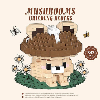 Bear Mushroom Mini Cute Mushroom Animals Building Toy Set Adorable Plant Blocks for Creative Play Bonsai Botanical Collection
