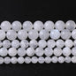 75PCS 10MM Natural Stone White Moonstone Gemstone Semi Precious Beads for Jewelry Making DIY Bracelet
