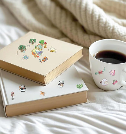 Sticker Book, 6 Sets DIY 3D House Stickers, Fun DIY Stickers Scene Make Your Own Mini House Cute Cartoon Animal Scene Sticker for Kids Adult Sticker Art Relief Stress Pass The Time