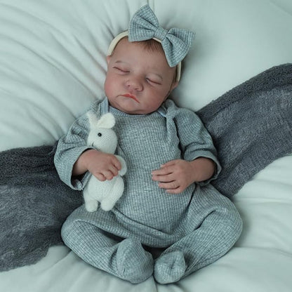 SCOM Realistic Reborn Baby Dolls - 18 Inch Real Life Baby Girl, Silicone Doll with Anatomically Correct, Lifelike Newborn Weighted Baby with Full Body Vinyl for Kids Age 3 4 5 6+ Gift