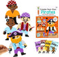 VKPI 4 Pieces EVA Foam Art Crafts Gift Kit, Creative Make Your Own Pirates, Cartoon Foam Paper Craft Projects for Kids Ages 4+ Toddler, Preschool Learning Toy for Birthday Party Favor Supplies