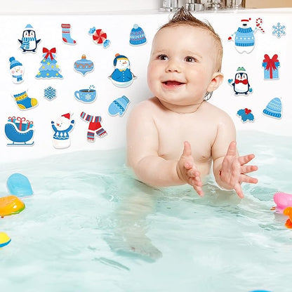20 PCS Winter Thick Gel Clings for Christmas Window Decals Stickers - Home, Airplane, Classroom, Nursery Holiday Party Supplies Decorations for Kids, Toddlers and Adults