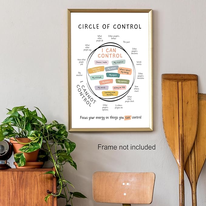 Circle Of Control Poster What I Can And Cannot Control Therapy Office Wall Art Kids Mental Health Poster Calm Down Corner School Decor 24x36in Unframed