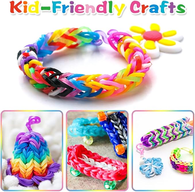 12730+ Loom Rubber Bands Refill Kit in 26 Color with 500 Clips,6 Hooks, Premium Bracelet Making Kit for Weaving DIY Crafting Gift