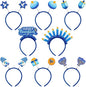 CiyvoLyeen Hanukkah Headbands 8 Pcs Gnome Menorah Dreidel Decorations Festive Head Hat Toppers Photo Booth Chanukah Party Favors Supplies Gifts Blue