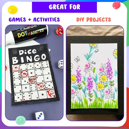 Chalkola 16 Washable Dot Markers for Toddlers | w/ 50 Page Coloring Activity Book Kit, Bingo Daubers | Preschool Paint Dot Art Set - Toddler Painting Craft and Art Supplies for Kids Ages 1, 2, 3, 4 5