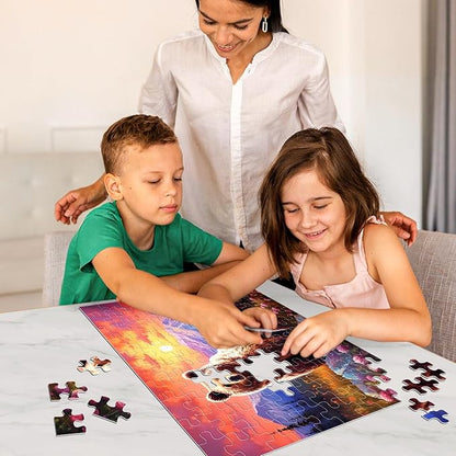 100 Piece Puzzles for Kids Ages 4-6 Brown Bear Family Puzzles for Kids Ages 6-8 8-10, 100 Piece Senior Jigsaw Puzzle for Toddlers Kids Puzzles Ages 3-5 Toys Birthday Gifts for Boys Girls Adults