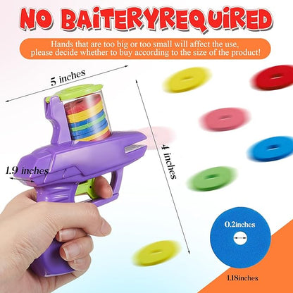 Sumind 2 Pcs Foam Disc Shooter Zip Shot Shooter Disc Launcher (Orange,Purple)