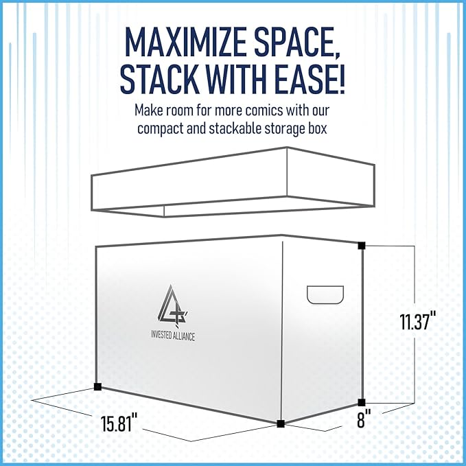 Premium Short Comic Book Storage Box (20 Pack - White). Thick Cardboard Comic Book Box/Cabinet. Comics Books Bin for 150-175 Collectibles. Comics Boxes Storage Case/Cabinet to Showcase Collectibles.