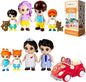 FUNERICA Dollhouse People Figures Playset - Dollhouse Family Little Play Figurines Doll House Accessories Toys -(Family Figures with Car, Pets, Doctor & Nurse)